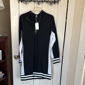Black and White Long Sleeve Dress